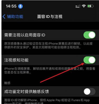 怀化苹果14维修网点分享iPhone14注视感知功能有什么用 